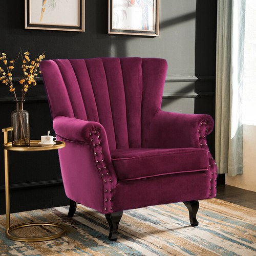 Retro wine red armchair wing - wine,