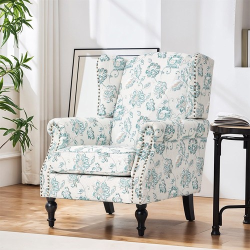 High back armchair fireside - back,